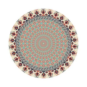 Circular pattern in traditional Palestinian style vector design element Illustrazione stock