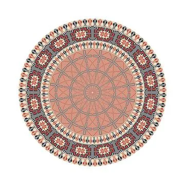 Circular pattern in traditional Palestinian style vector design element Illustrazione stock