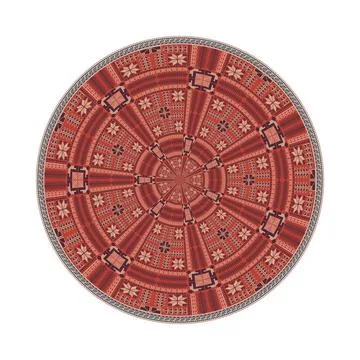 Circular pattern in traditional Palestinian style vector design element 스톡 일러스트