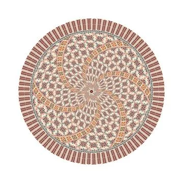 Circular pattern in traditional Palestinian style vector design element Stock Illustration