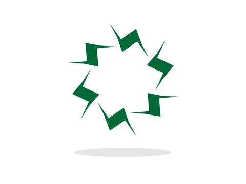 Circular pattern vector design template, lightening shape emblem Stock Illustration