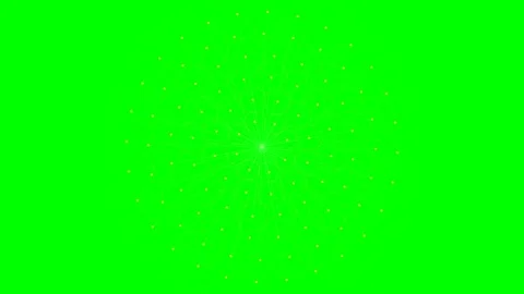 A circular pattern of white glowing dots arranged on a vibrant green backgrou Stock Footage 340904784