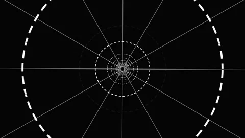 Circular pattern with white lines on a dark background Stock Footage 337926410