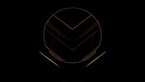 Circular pattern in yellow against a black background Video stock 283973232