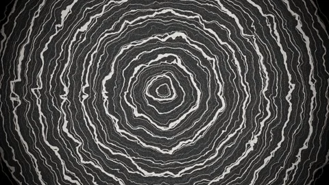 Circular patterns with alternating lines on a dark background Stock Footage 337389579