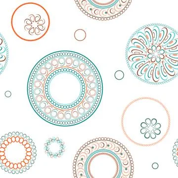 Circular patterns. Bright seamless rattern. Design of fabric, wallpaper, wr.. Stock Illustration