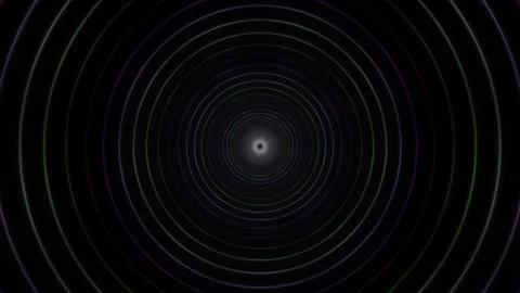 Circular patterns create depth in dark space with light Stock Footage 337966491