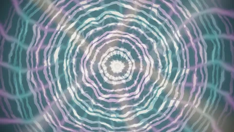 Circular patterns of light create vibrant waves and motion Stock Footage 337386706