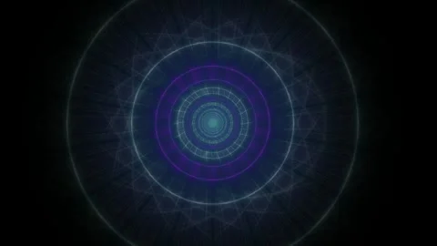 Circular patterns in motion displayed on a dark background Stock Footage 340299927