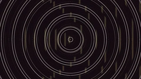 Circular patterns move in a dark background with bright Stock Footage 339416270