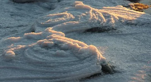 Circular patterns in snow Stock Photos