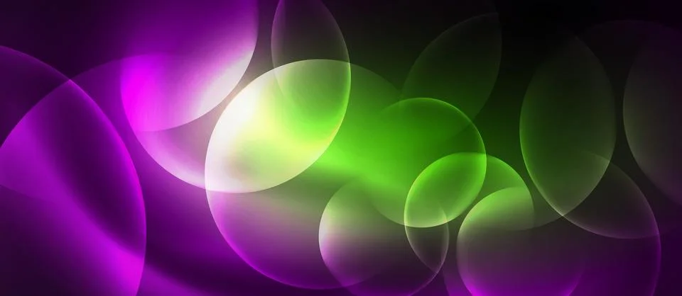 Circular patterns in violet and magenta on purple and green background Stock Illustration