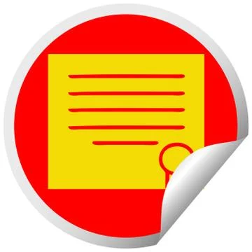 Circular peeling sticker cartoon work diploma Stock Illustration