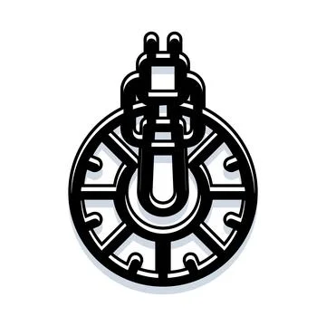Circular pendant with abstract geometric pattern design Stock Illustration