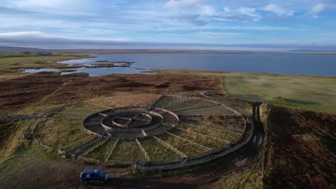Circular Pens for sheep sorting in Iceland also known as Réttir Stock Footage 226483958