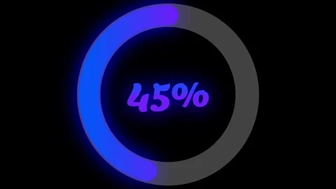 Circular percentage loading animation with blue and purple gradient Vídeos de archivo 325741756