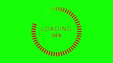 Circular percentage loading animation with figures on green screen Stock Footage 314150273
