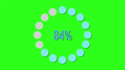 Circular Percentage Progress Animation on Green Background Stock Footage 309493864