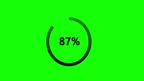 Circular percentage progress bar animation on green screen background Stock Footage 314150257