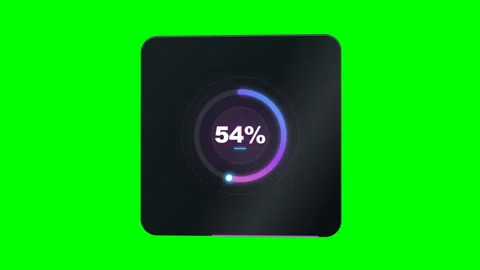 Circular Percentage Progress Gauge Meter Loading on Green Screen. Stock Footage 346366077