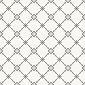 Circular petal lattice pattern, seamless pattern in line design. circle, petal Stock Illustration