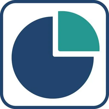 Circular pie chart data distribution icon Stock Illustration