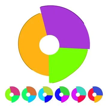 Circular pie chart illustrating data analysis and statistics graphic Stock Illustration