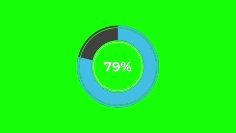 Circular pie chart loading from 0 to 80 percent on green screen Stock Footage 314150282