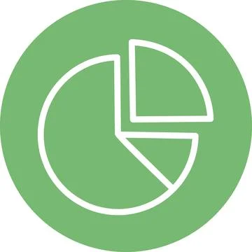 Circular pie chart percentage statistic icon Stock Illustration