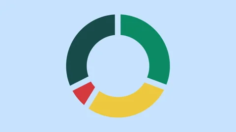 Circular Pie Chart Segments Line 2d Animation with Alpha Matte Stock-Footage 336161535