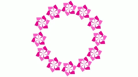 Circular pink flower frame animation Stock-Footage 242769389