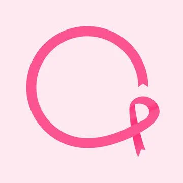Circular pink ribbon vector icon Stock Illustration