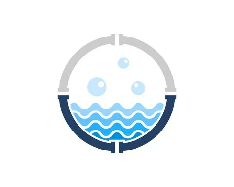 Circular pipe with abstract wave and bubble Stock Illustration