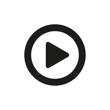 Circular play button on a white background with copy space Stock Illustration