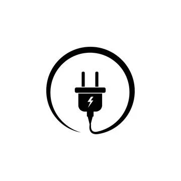 Circular Plug Cable Vector Icon Design in simple style. Eps 10 Stock Illustration