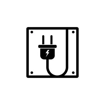 Circular Plug Cable Vector Icon Design in simple style. ep 10 Stock Illustration