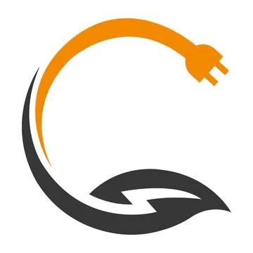 Circular Plug Energy Eco Power Icon Modern Vector Logo Design Template 스톡 일러스트