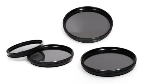 Circular polarizing filter isolated on white Stock Photos