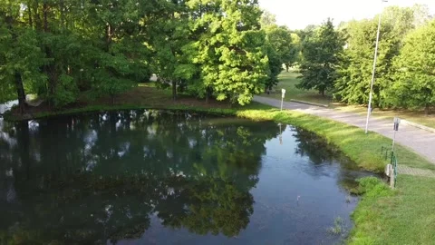 Circular pond Video stock 247415132