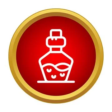Circular potion bottle icon representing magic elixir Stock Illustration