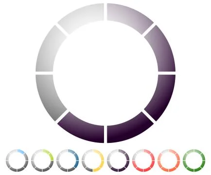 Circular preloader, progress indicator icon w/ 8 steps. Buffer symbol. イラスト素材