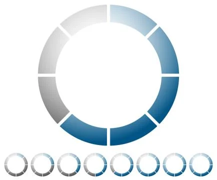 Circular preloader, progress indicator icon w/ 8 steps. Buffer symbol. イラスト素材