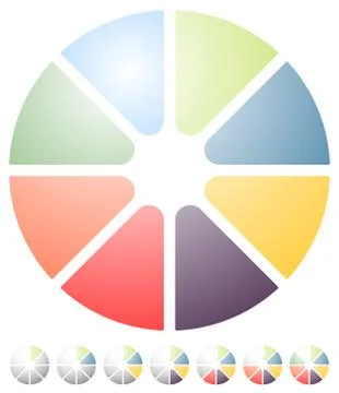 Circular preloader, progress indicator icon w/ 8 steps. Buffer symbol. イラスト素材