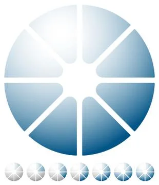 Circular preloader, progress indicator icon w/ 8 steps. Buffer symbol. イラスト素材