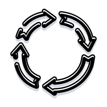 Circular process arrows creating a continuous cycle loop Illustrazione stock