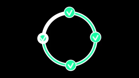 Circular Process Completion Step Animation Stock Footage 335851464