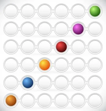 Circular process flow chart element. Color Coded Steps, Phase, Progress Indic Stock Illustration