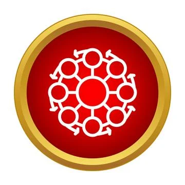 Circular process flow diagram icon showing interaction Stock Illustration