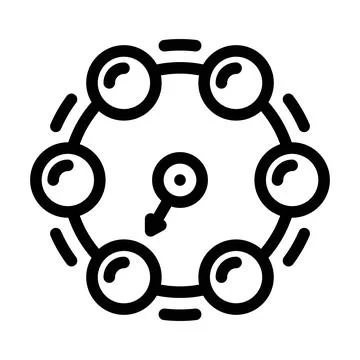 Circular process with iterating team workflow icon Stock Illustration