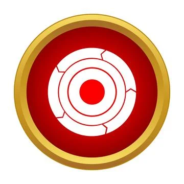 Circular process target icon with arrows and red center Illustrazione stock